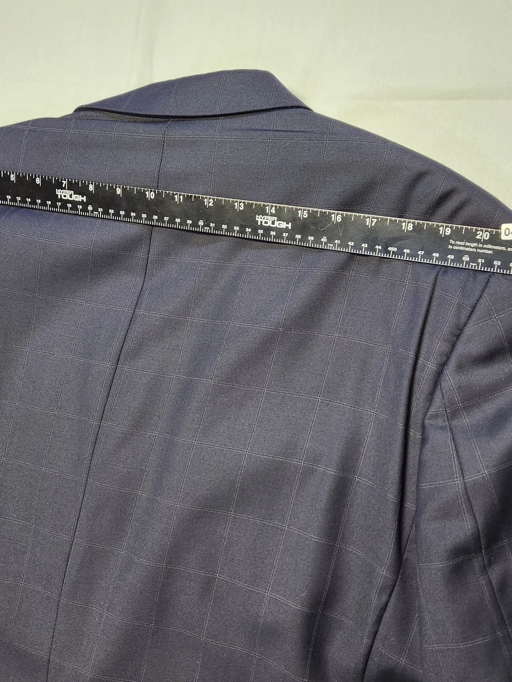 Ralph Lauren 100% Wool RRL Windowpane Blazer Sport Coat Men 50L Navy Blue EUC